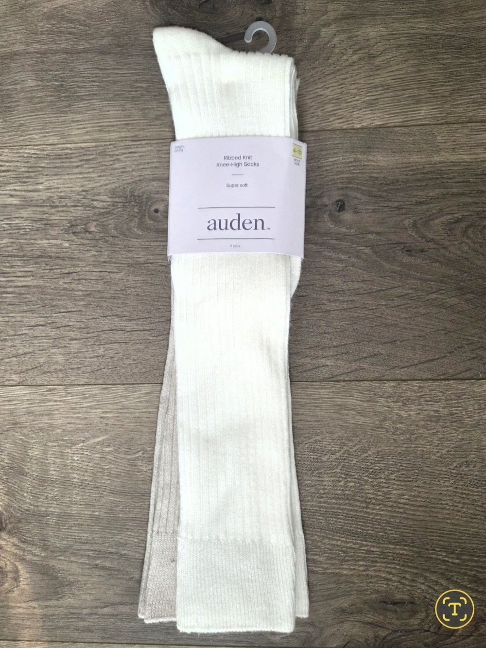 Auden White Ribbed Knee-High Socks - 2 Pair Pack